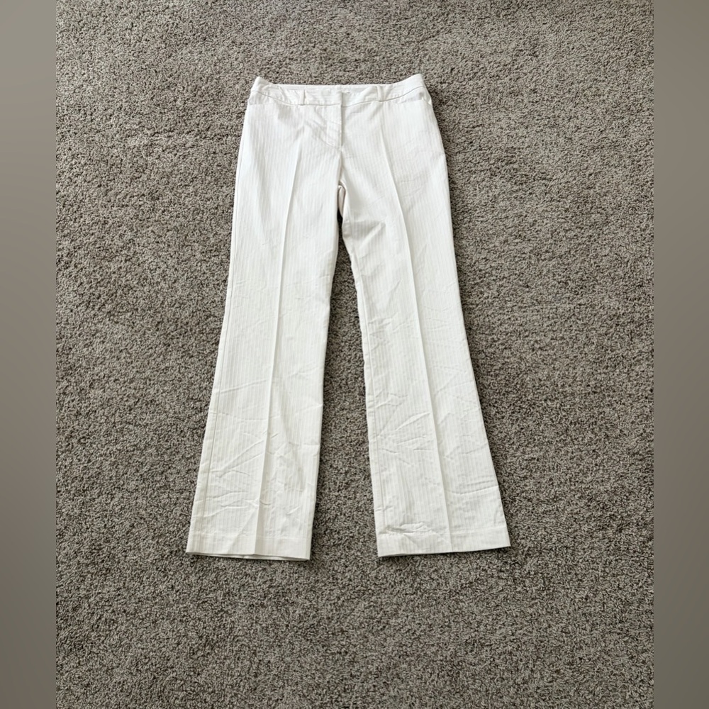 Worthington White Pinstripe Wide Leg Dress Pants